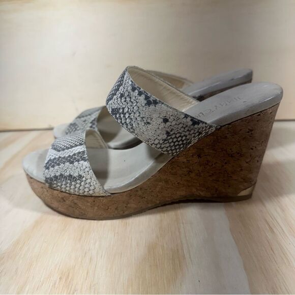 Jimmy Choo Animal Print Wedge Sandals Women’s Size 7 - Picture 1 of 9